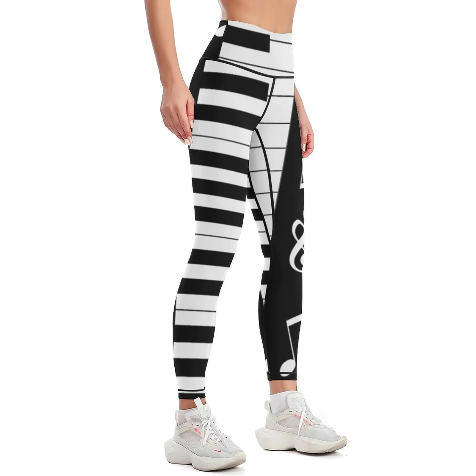 Piano Keyboard with Music Notes Leggings Female legging pants sportswear woman gym 2024 sports woman gym Womens Leggings