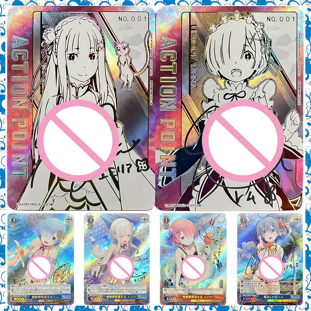 Collectible Card DIY ACG Weiss Schwarz Goddess Story Anime Emiria Rem Sexy Replacement Game Toy Holiday Birthday Gift