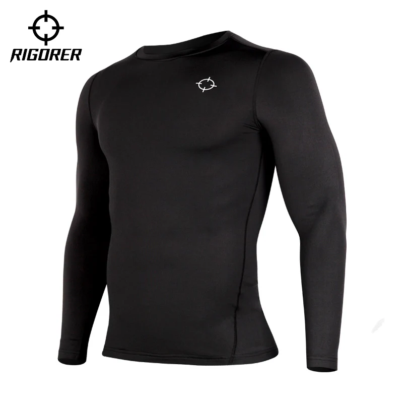 

RIGORER Compression Shirt Men BasketballFootball Fitness Outdoor Competition Training Fleece-lined Sweat-wicking Warm Sportswear