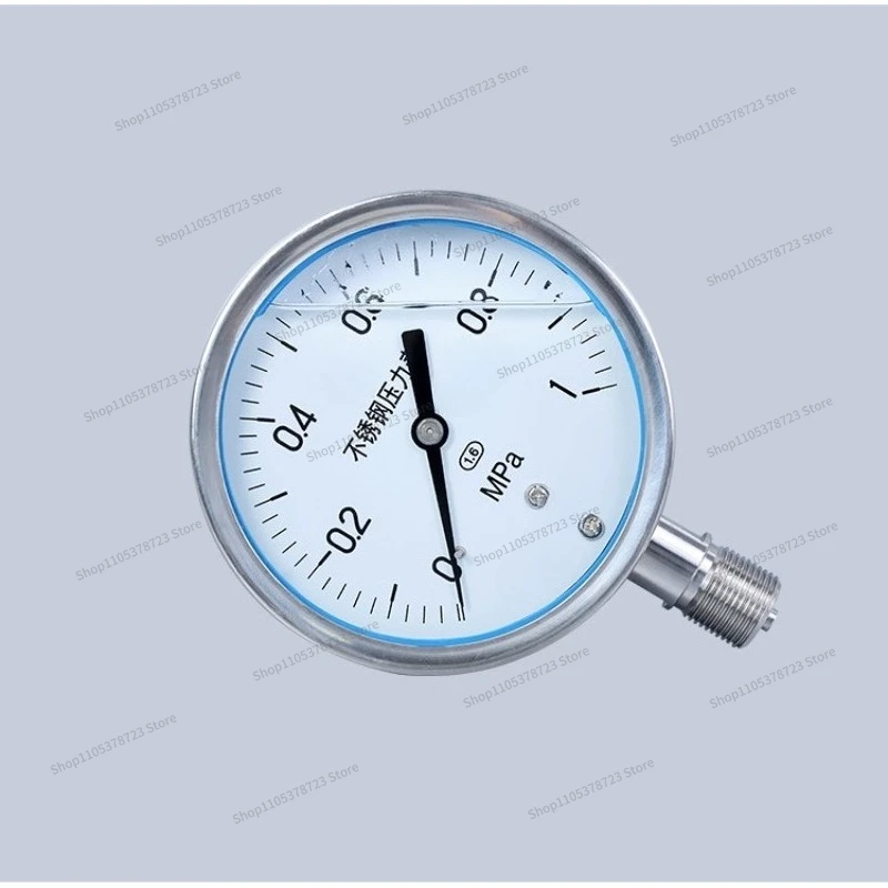 For 1MPa Shock-resistant Stainless Steel Pressure Gauge, All Stainless Steel Anti-corrosion Shock-resistant Pressure Gauge