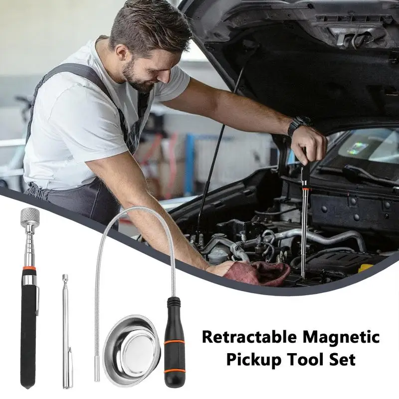 

Telescopic Magnetic Pick-up Tool Flexible Telescopic Metal Grabber Tool Rotatable Adjustable Auto Repair Accessories For Dad