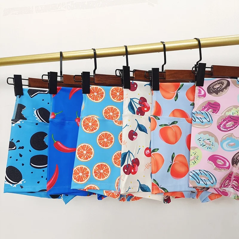 Lightweight Second-Skin Biker Shorts - High Waist Booty Lift Patterned Gym Shorts for Summer Workouts image 6