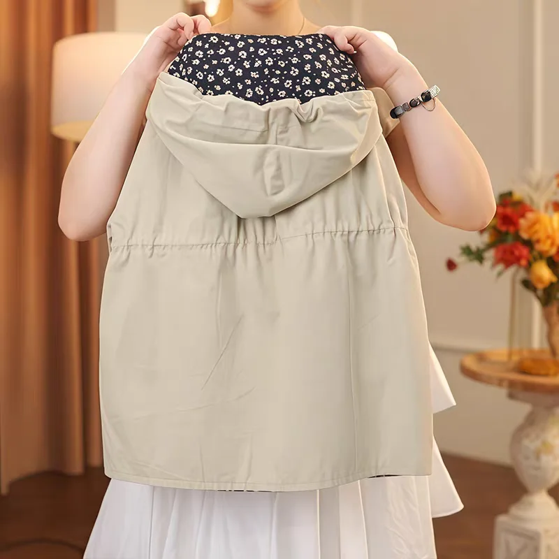 Spring Autumn Children Khaki Color Trench Coat for Girls with Hood Elegant Kids School Clothing Fashion Long Jacket Outfit 5-14Y