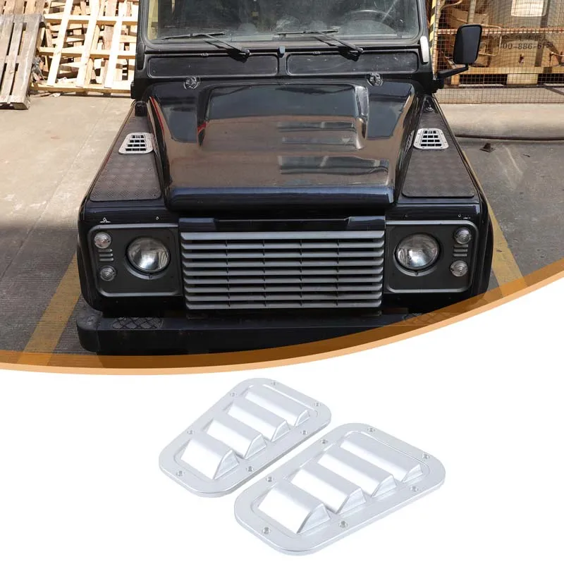 

Для Land Rover Defender 2004-2019 автомобильный передний капот, боковая накладка на капот, стальной воздухозаборник, совок, вентиляционное отверстие, снежная крышка