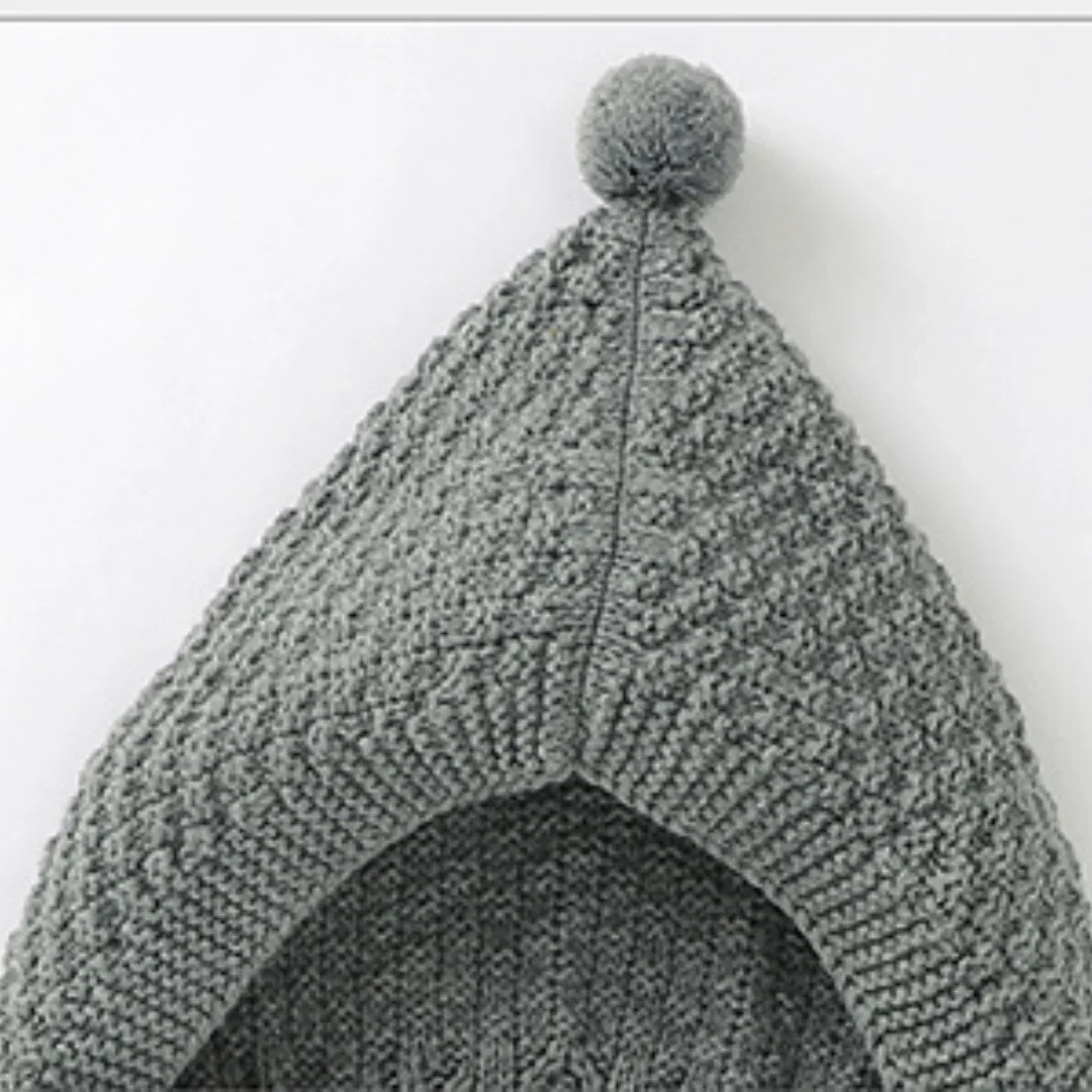 2025 신생아 여아 남아 니트 수면 가방 단색 케이블 니트 따뜻한 아기 기저귀 가방 지퍼와 폼폼이 달린 수면 포대