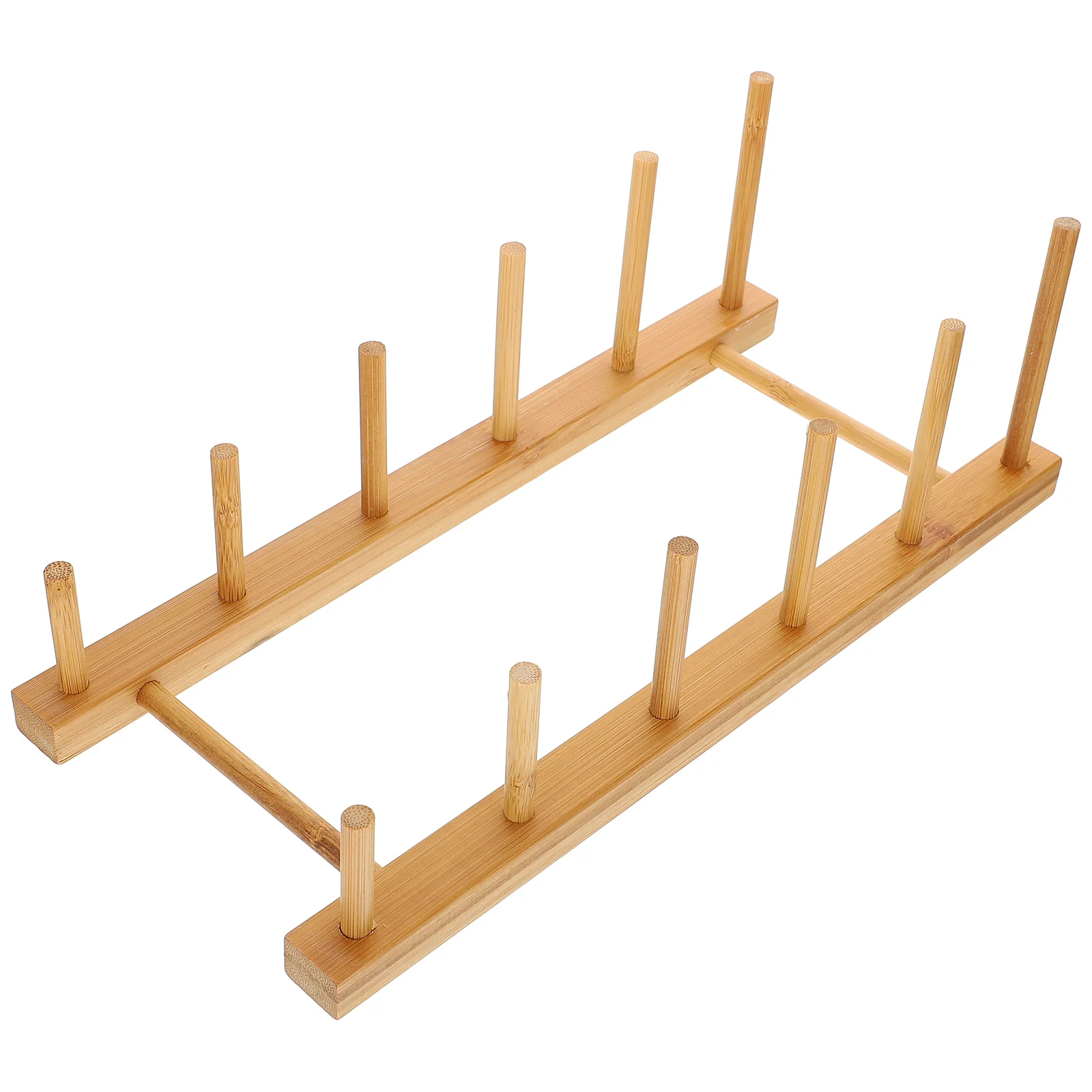 

Bamboo Dish Rack Plate Holder Kitchen Bowl Drying Stand Countertop Storage Shelf Saucer Organizer Draining Display Multi