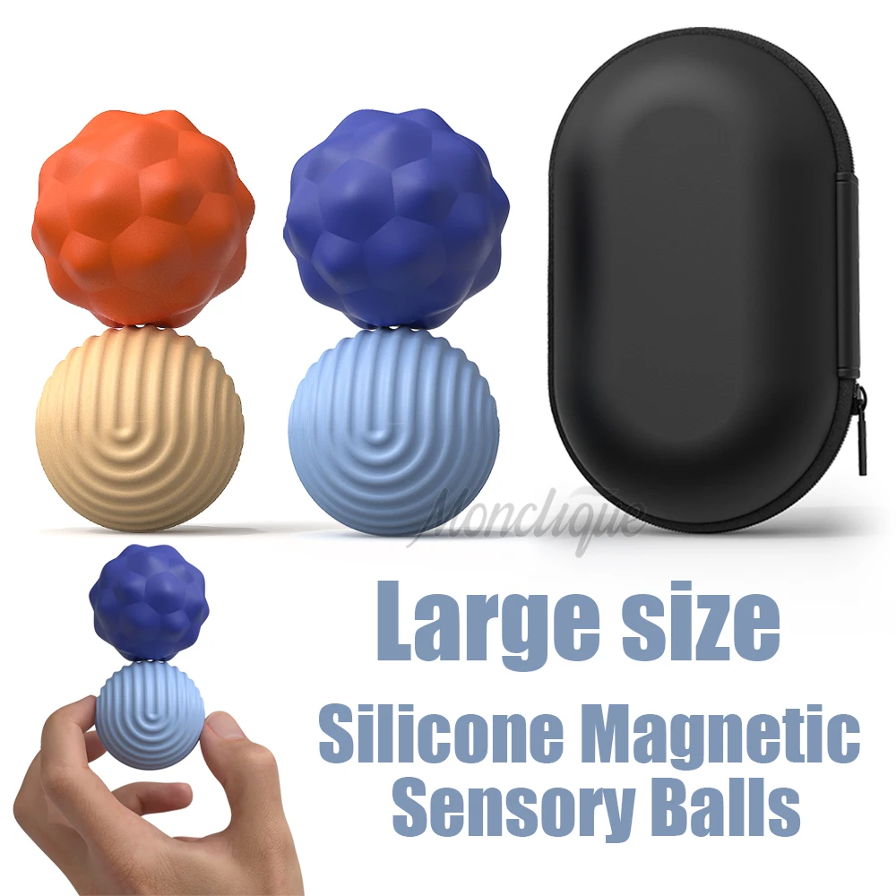 大型シリコンマグネットボール フィジェットトイ ストレス解消 大人 ティーン向け 自閉症のおもちゃ ギフトセット ハンドローラー感覚マグネットボール