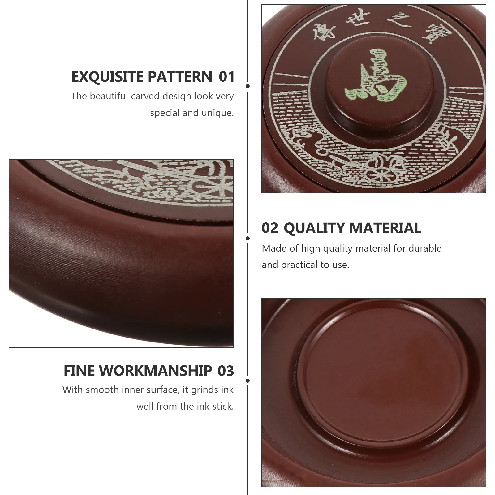 

Calligraphy Inkstone 4 Inches Natural Ink Grinding Stone Durable Painting Accessory for Students Artists Chinese Inkstone