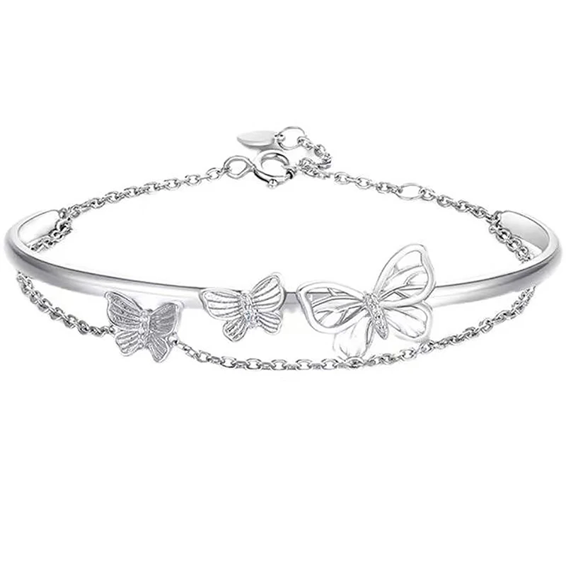 الحلو شرابة فراشة سوار للنساء الفتيات Ins نمط تصميم صغير نصف سوار نصف سلسلة الإسورة مجوهرات حفلات الزفاف