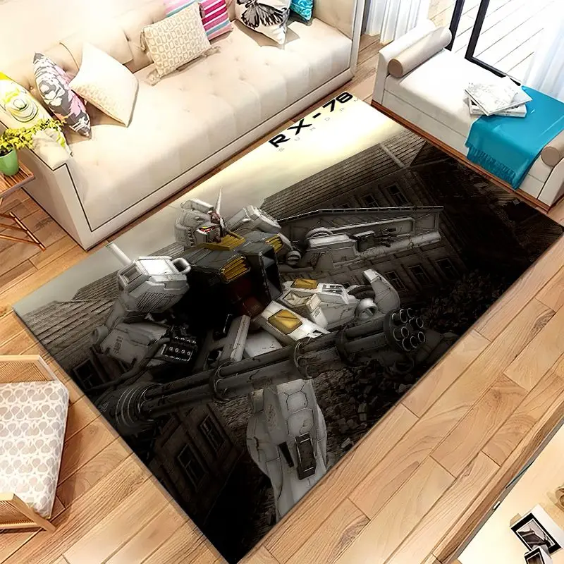 Retro Gundam Destroy Zeon Cartoon Soft Non-Slip Large Area Rug for Living Room,Bedroom Playroom Carpet Mat for Sofa,Home Decor