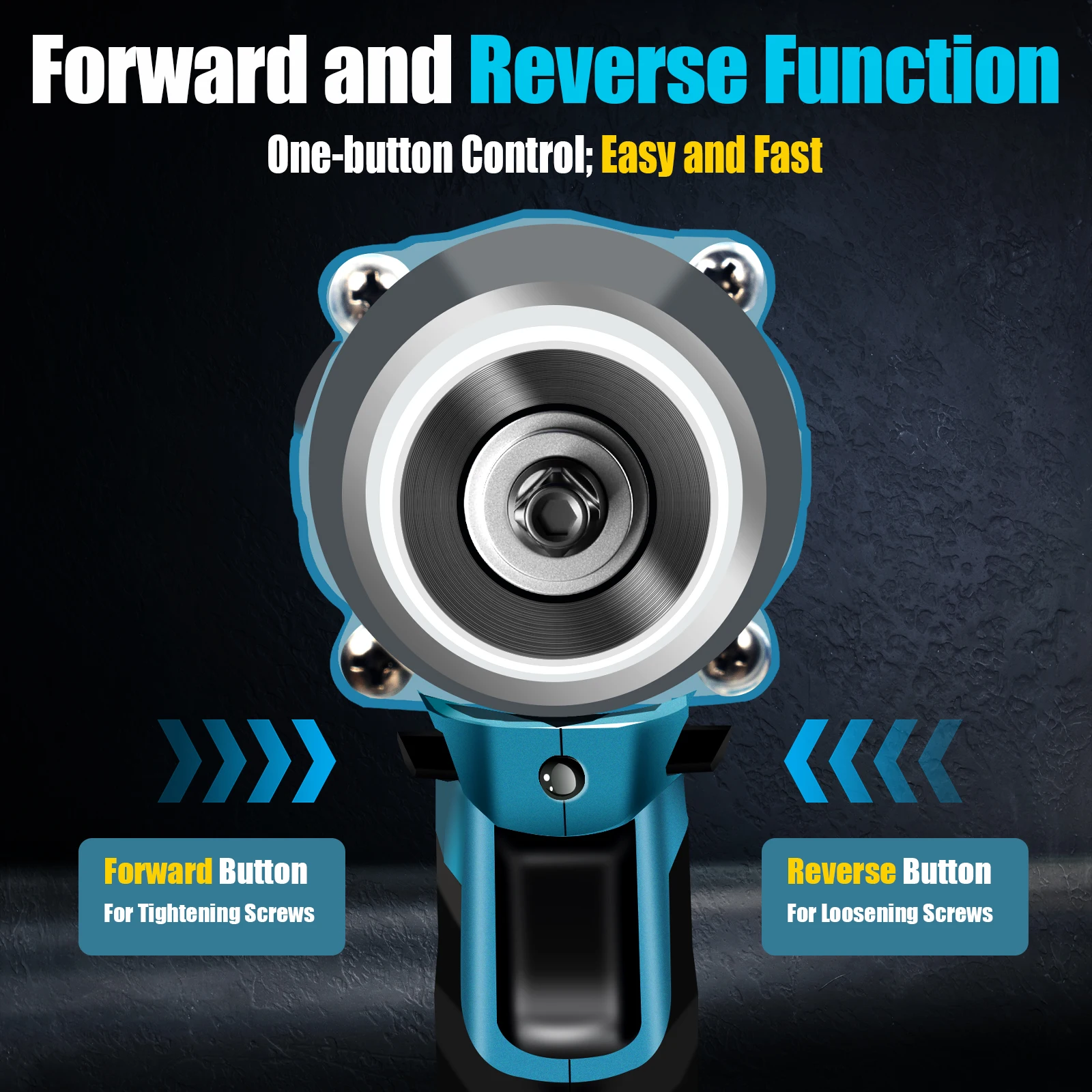 Avvitatore elettrico a doppio uso senza spazzole 4000 giri/min Kit avvitatore a percussione promemoria livello batteria con illuminazione a LED Strumenti di rimozione fai-da-te