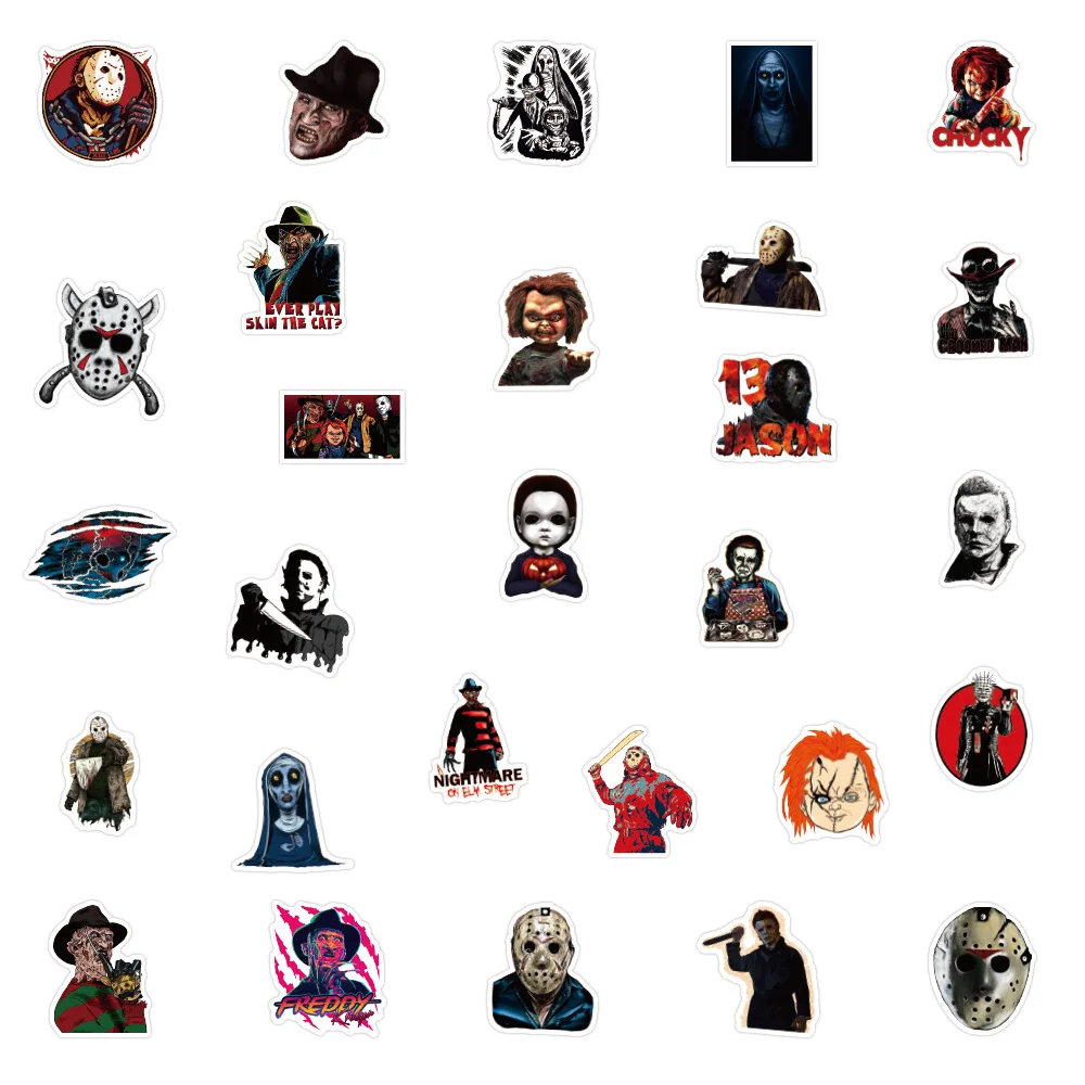 10/30/50/100pcs Mix Dark Horror Character Stickers Gothic Graffiti Waterproof Decals DIY Fridge Suitcase Car Classic Sticker Toy