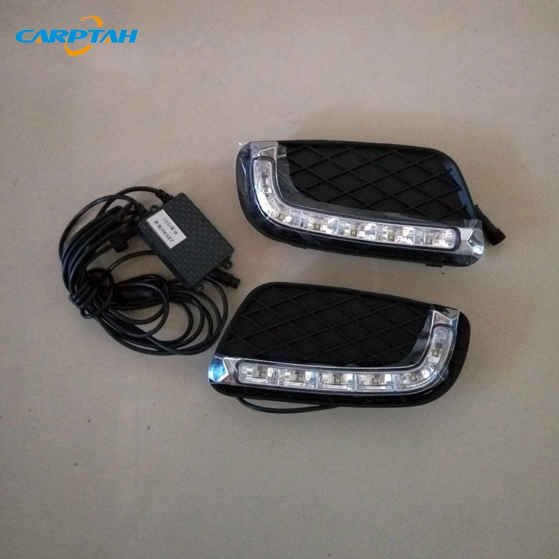 Car LED DRL 12V Daylights For Mercedes Benz Smart Fortwo 2008 2009 2010 2011 Auto Dimming Daytime Running Lamps Car Foglamp