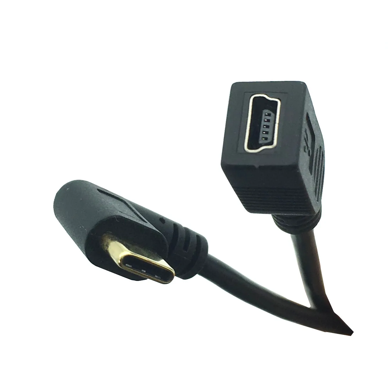 Droite/Gauche Angle USB-C Câble De Charge, Duttek USB 3.1 Type C Mâle À Micro USB OTG et Mini USB Femelle Convertisseur de Données Câble 25cm