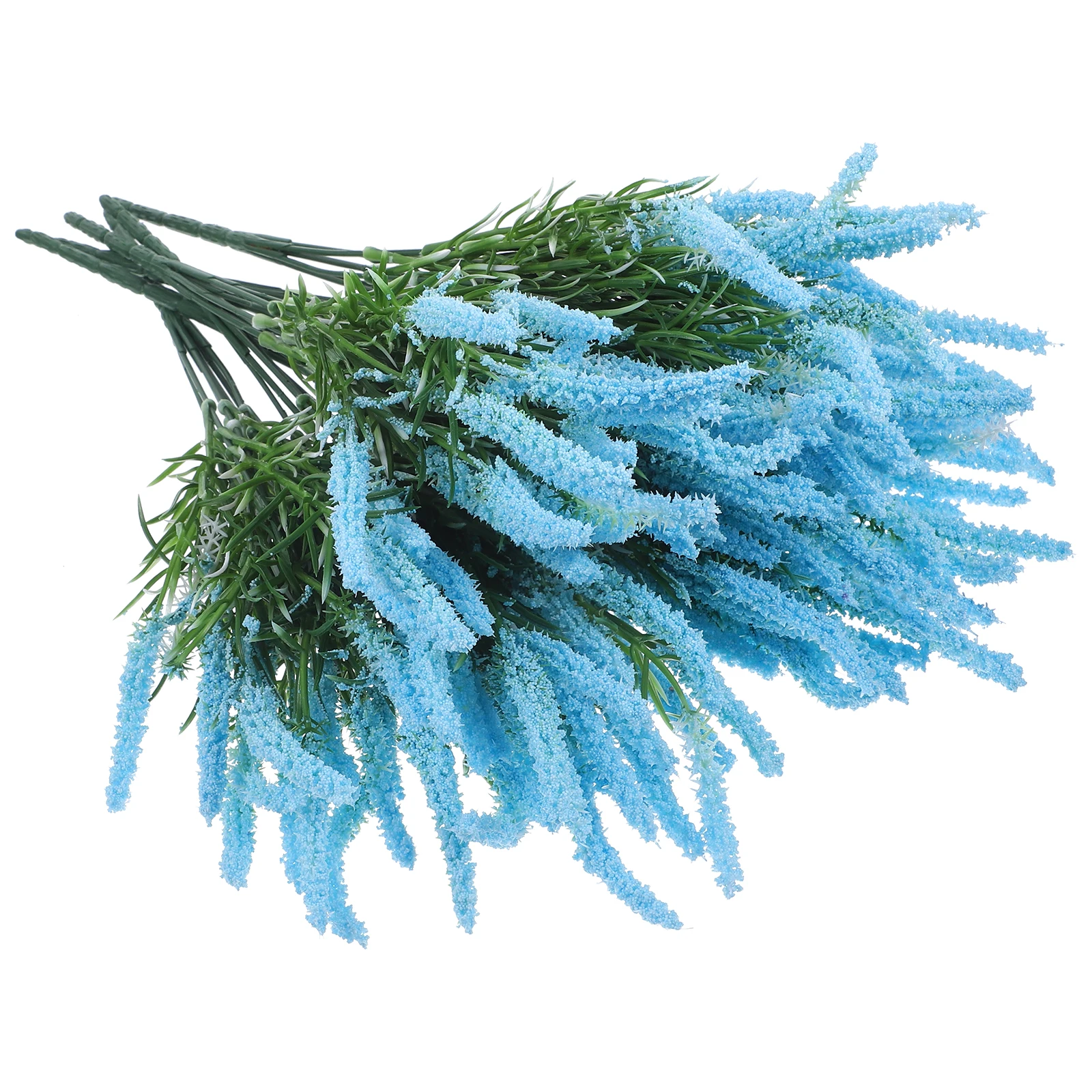 

6pcs Simulated Wheat Ear Plants Lavender Artificial Flowers Blue Plastic Wedding Decor DIY Vase Arranging Material