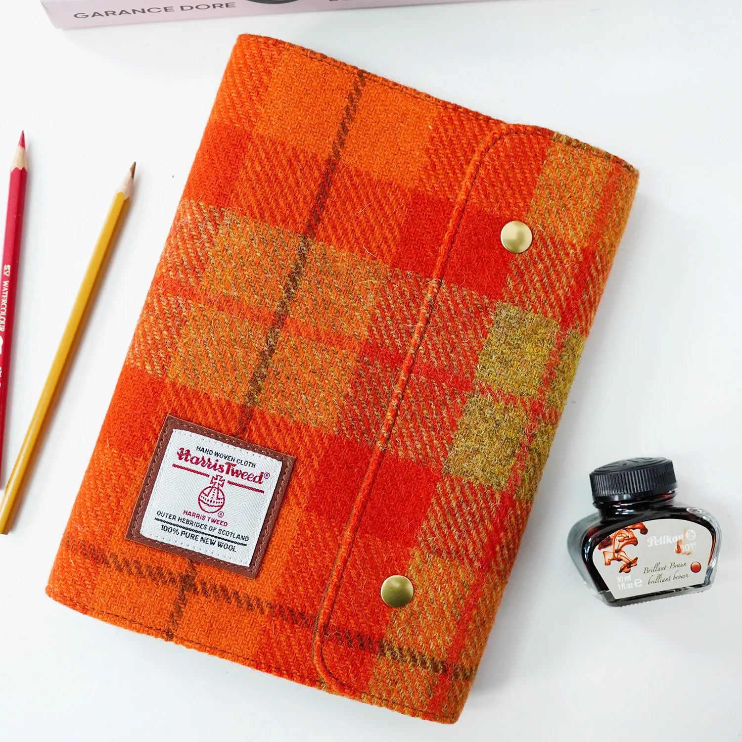 quaderno-a5-con-bottone-a-pressione-in-harris-tweed-libro-a-fogli-mobili-diario-da-lavoro