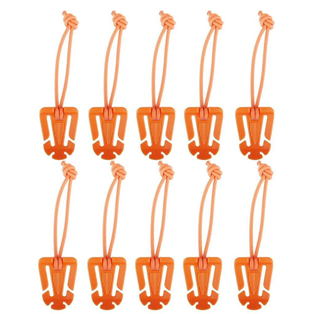 Hebillas de correas elásticas naranjas, Clips de correa táctica, soportes de cinturón para gestión de correas de mochila, plástico de nailon, 10 Uds.