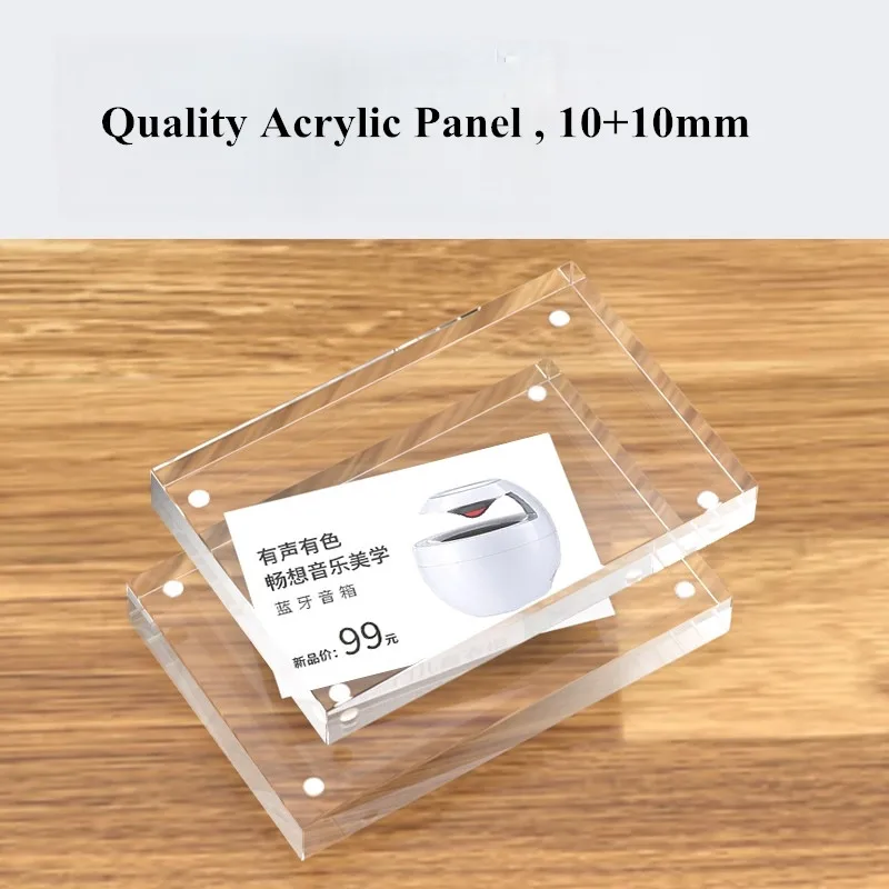 90x55mm Magnetic Acrylic Sign Holder Display Stand Photo Picture Frame Small Price Label Paper Card Holder Tags