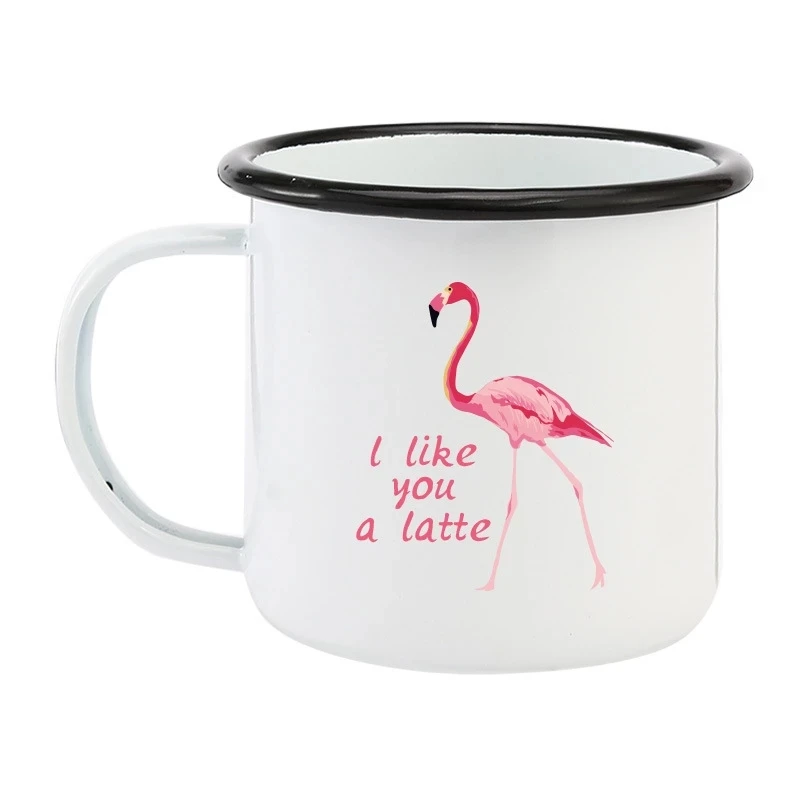 Customized Enamel Metal Mug 350ML Colorful Print Your Photo LOGO Coffee Mugs, Tea Cups, Mothers' Day, Fathers' Day Wedding Gift