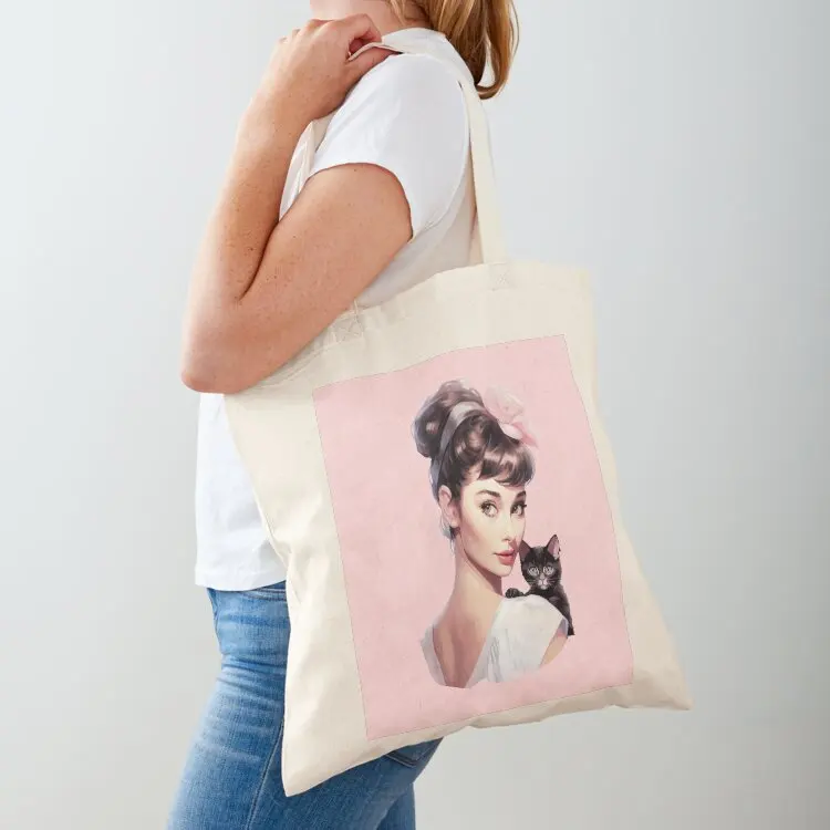 

Audrey Hepburn Tote Bag woman shopping bag personalized tote shopper bags shopping trolley bag