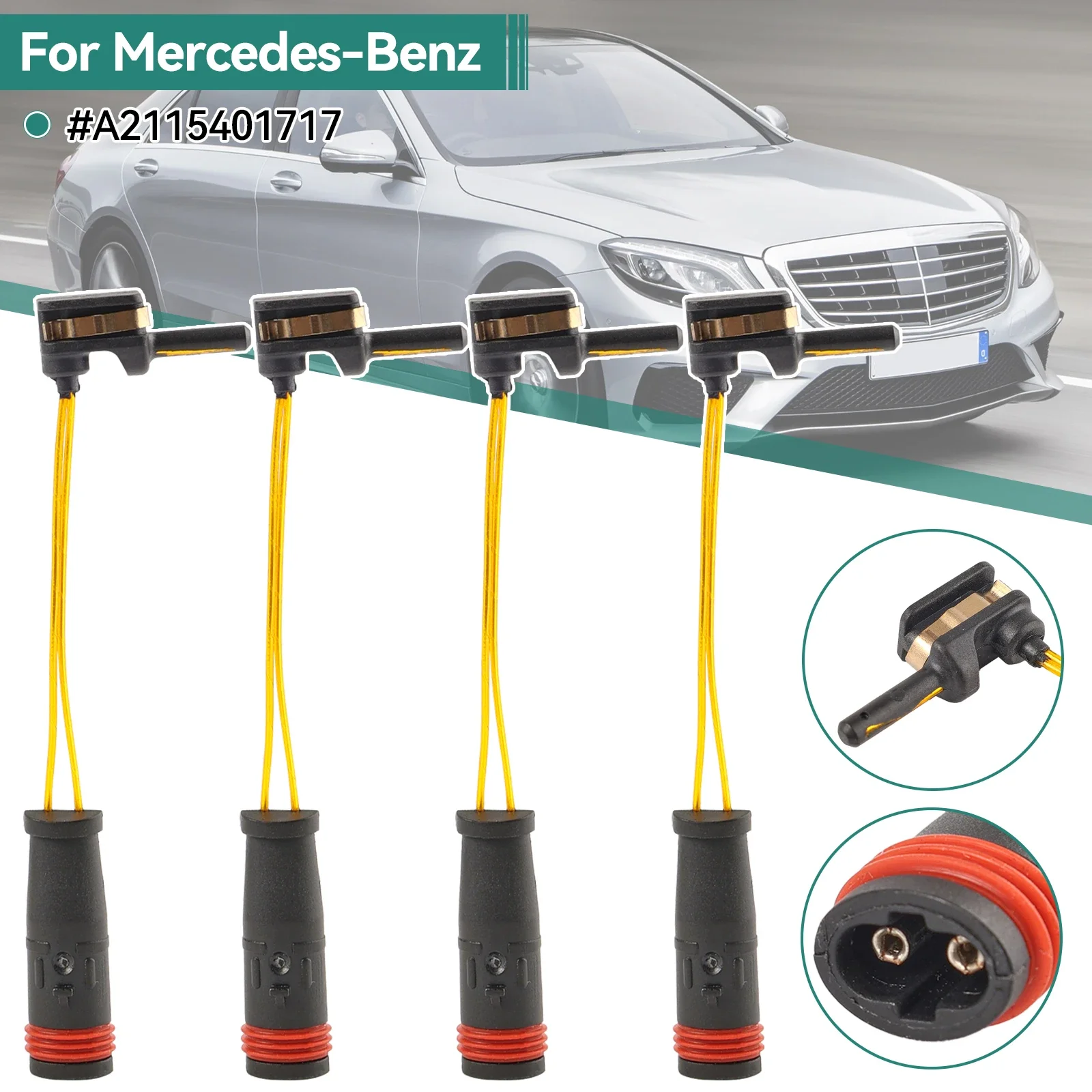 

2/4 шт. A2115401717 Датчик передних/задних тормозных колодок для Mercedes Benz W203 W220 W211 W221 W204 W212 R230 CL600 SL500 C350 E320 GL350