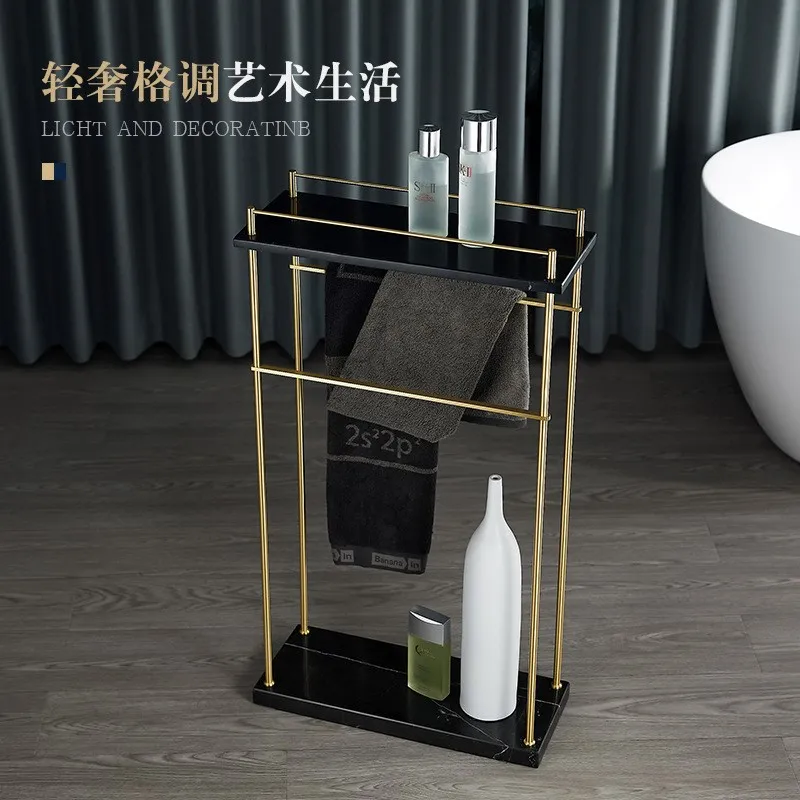 Light luxury bathroom bathroom  floor towel  brass marble towel  multi-functional storage