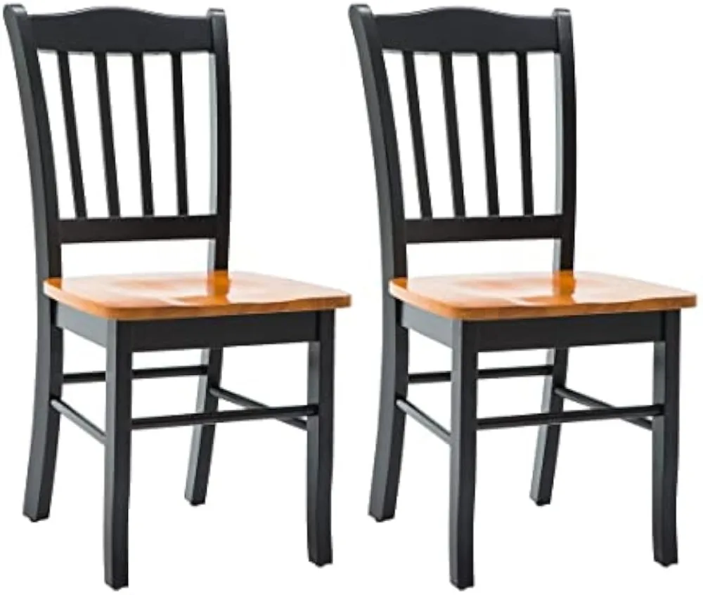 

Boraam Furniture Chairs Shaker Chair, Black/Oak, Set of 2 Dinning Chair