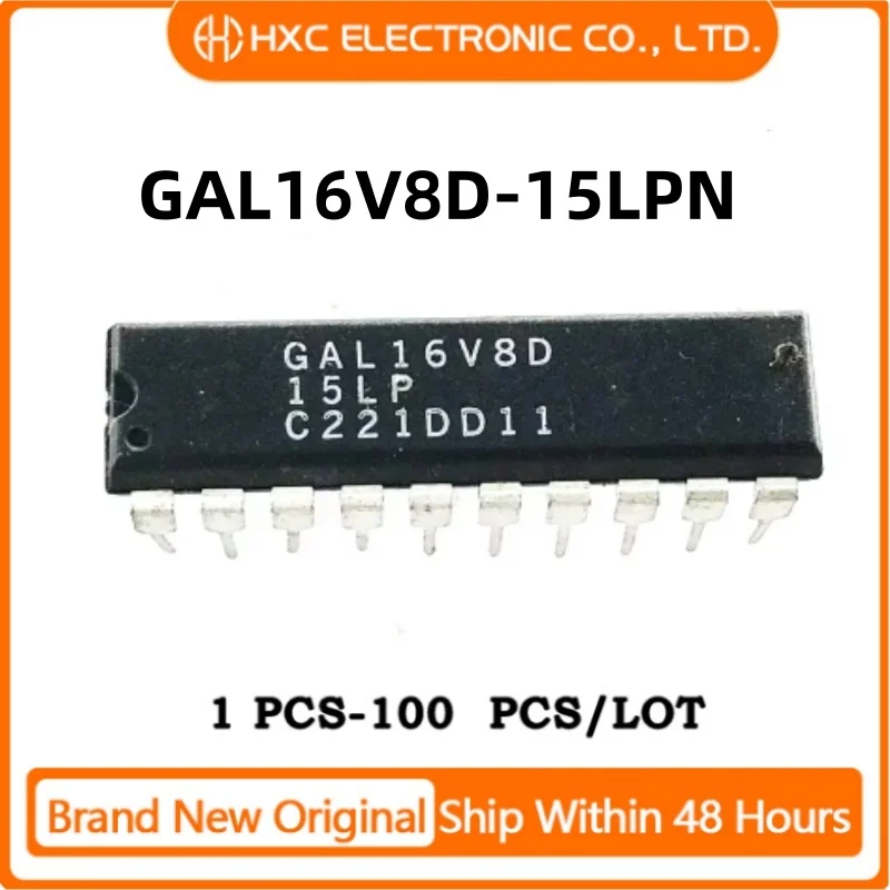 10PCS/50PCS/100PCS GAL16V8D-15LPN IC CPLD 8MC 15NS 20DIP New Original IC Chip