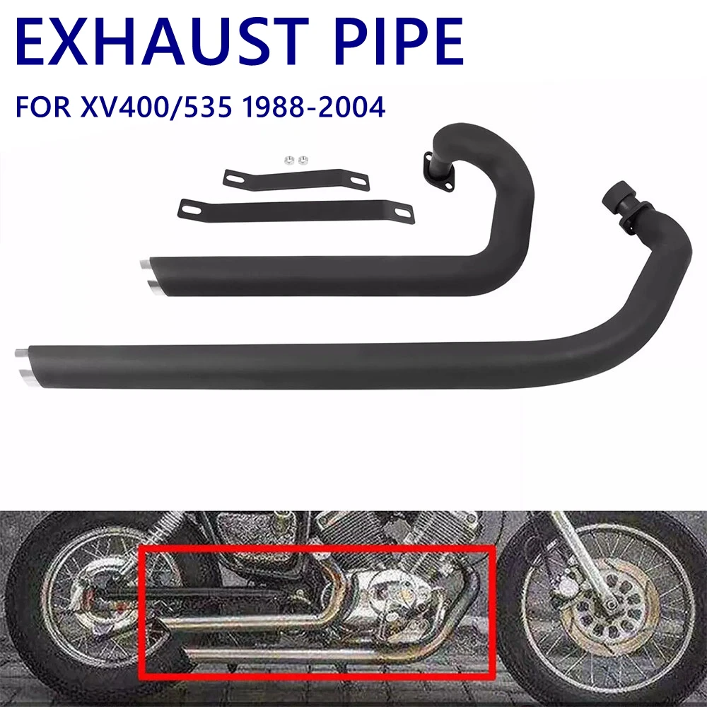 Tubos de escape da motocicleta sistema completo silenciadores silenciador para yamaha virago 535 xv535 xv400 xv 535 400 1988-2003 2004 acessórios