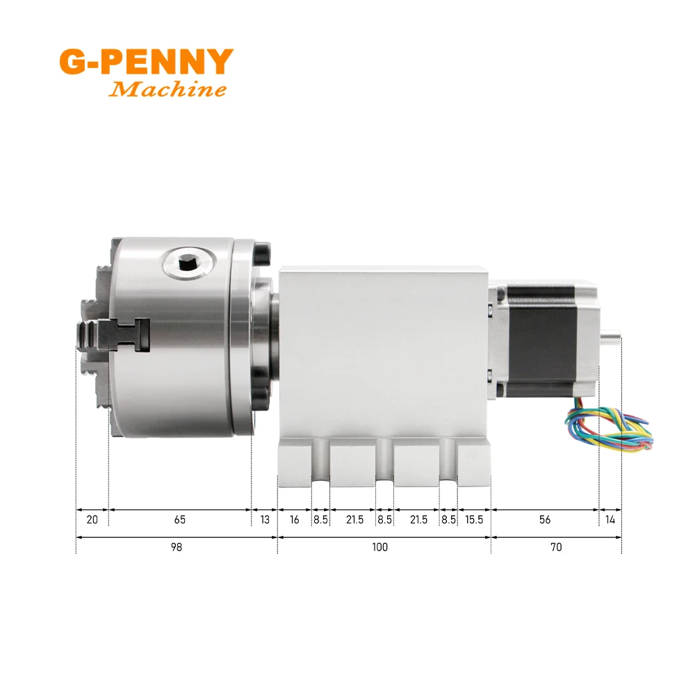 G-PENNY NEMA23 3/4 щелепа, 4-я ось, 100 мм, разделительная головка заднего бабка/вращение/комплект оси R