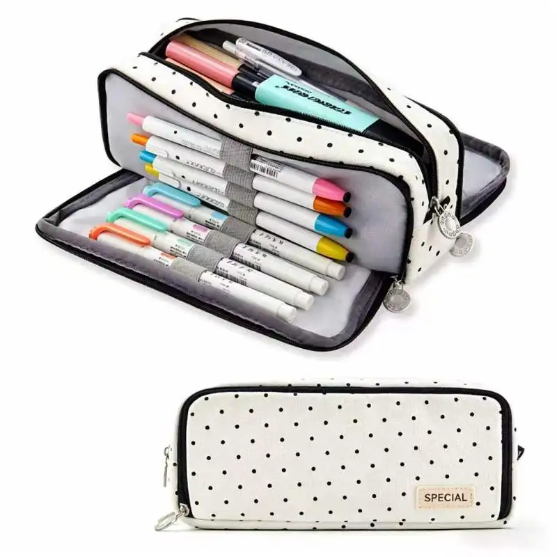 Image of Großes Federmäppchen, Schreibwaren, Schulbedarf, Stiftetui, Aufbewahrungstasche, Schreibtisch-Organizer, für Schüler, Kinder, Federmäppchen