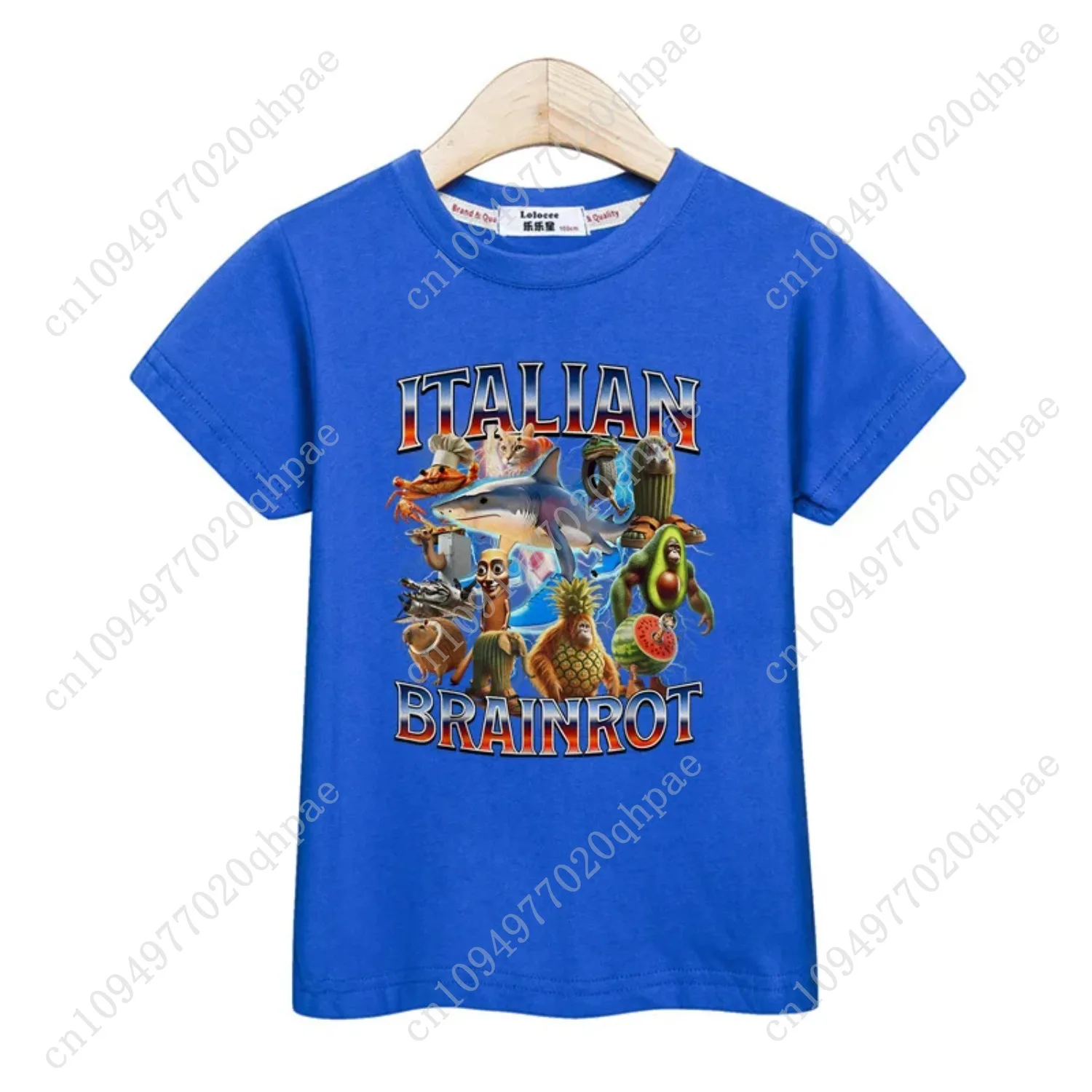 Chemise d'été pour enfants, camiseta de dessin animé Brainrot italiano pour garçons, haut imprimé AI, camisetas à manches courtes