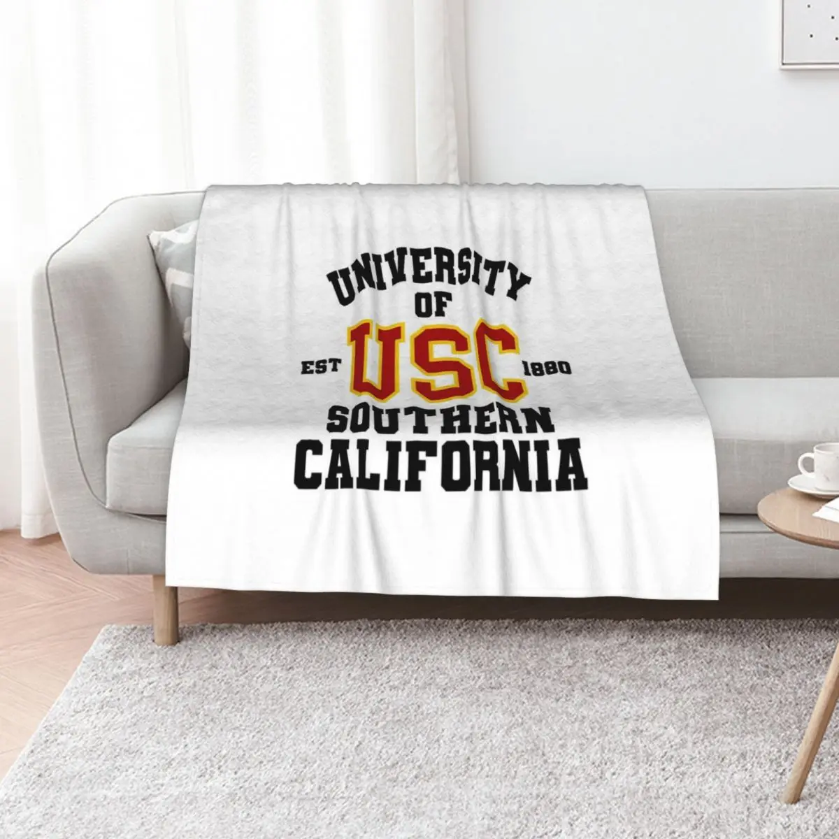 USC USC Est 1880 University Of Southern California Throw Blanket Decorative Sofas Polar Weighted Nap Personalized Gift Blankets