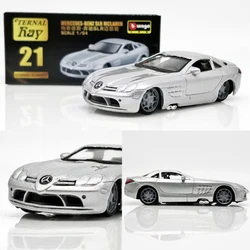 Bburago 1:64 Benz SLR Mclaren Silver Diecast Model Car Alloy Muscle Car Toy Vehicles Collection Toy Police Car For Toys Gift