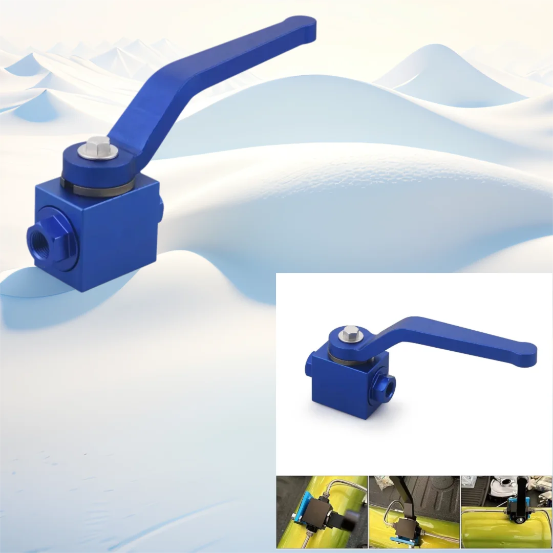 الأزرق 1/8 "NPT البليت الألومنيوم خط الفرامل قفل التحكم في تدفق الوقود اغلاق قطع صمام السيارات جزء