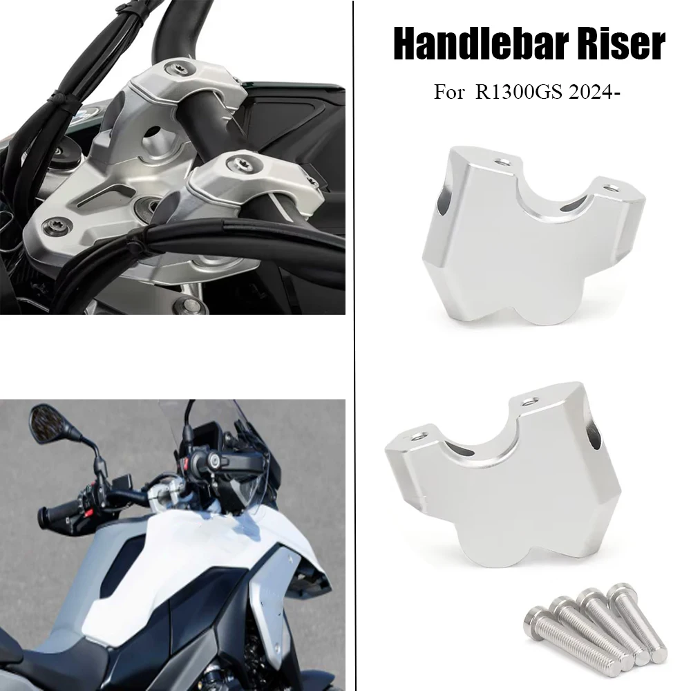 

For BMW R1300GS r1300gs R 1300 GS R1300 GS 2023 2024 Motorcycle Handlebar Riser Drag Handle Bar Clamp Extend Adapter Silver