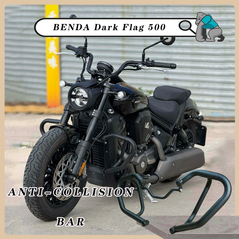 Motorcycle Engine Guard Crash Bar Frame Protection Bumper For Benda Dark Flag 500 Darkflag 500 V4 Black Flag 500 BD500-2