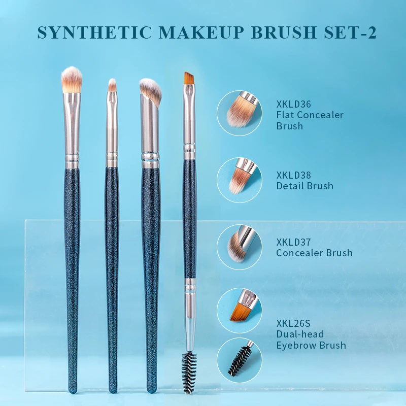 OVW Blending Eyeshadow Concealer Makeup Brush Set 4PCS Natural Goat Hair - Zestaw pędzli do kosmetyków syntetycznych do włosów