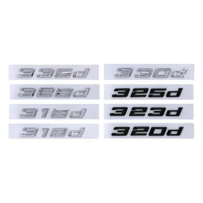 

ABS Black Car Rear Trunk 3D Letters Stickers For BMW 316d 318d 320d 323d 325d 328d 330d 335d E90 E46 F30 Emblem Logo Accessories