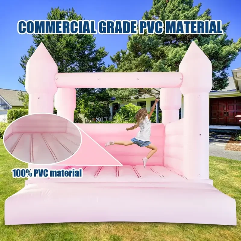 Grand Château Gonflable Rose en PVC 100% pour Enfant et Adulte, Maison Gonflable pour Mariage et ixd'Anniversaire