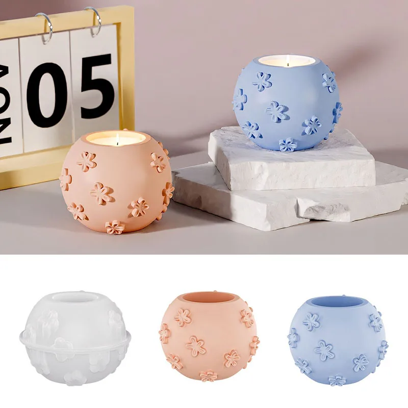 

DIY круглый цветок подсвечник силиконовая форма цветок тисненая форма для свечей ароматерапия пластырь и эпоксидная смола ремесло изготовление