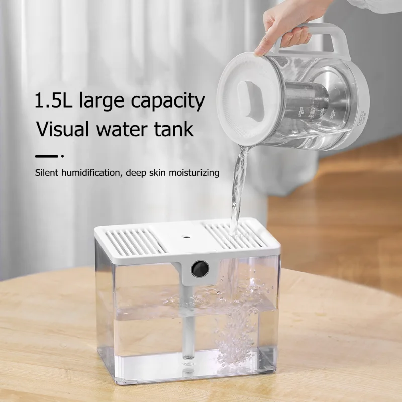1.5L Lớn Máy Tạo Độ Ẩm Không Khí USB Thanh Lọc Không Khí Phun Sương Tạo Thời Gian Với Độ Ẩm Giám Sát Màn Hình Hiển Thị Trực Quan Nước Im Lặng Phun Sương Tạo Ẩm Hình Ếch Con