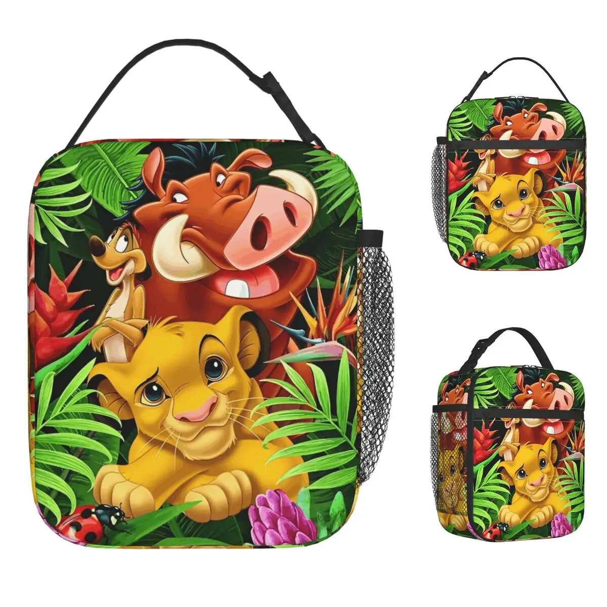 

Король Лев Симба Пумба Изолированные сумки для обеда Портативный контейнер для еды Термосумка-тоут Ланч-бокс Офис Открытый чехол для бенто