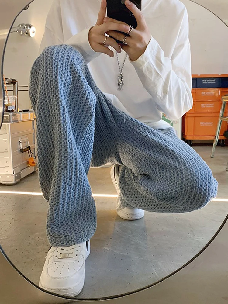 

American Oldschool High Street Wfle Pattern Jeans Design Sensation Dad Pants mid Waist Zipper Casual Leisure Denim Jeans