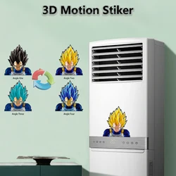 Vegeta DBZ Anime 3D Motion Stickers Self-adhesive Waterproof Peeker Decals for Automotive,air conditioner,ipad,Refrigerator,Etc.