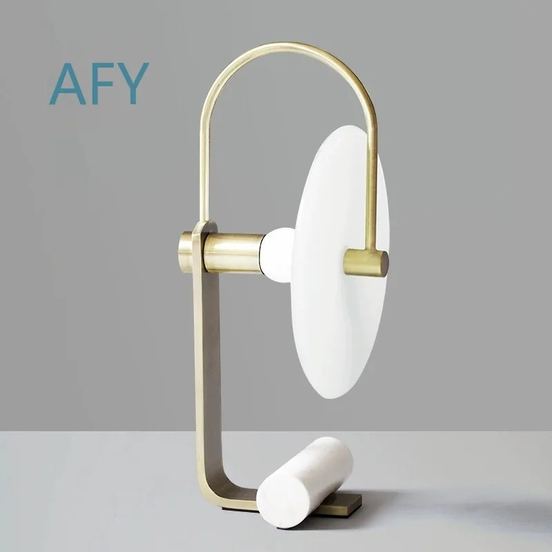 Nordic Postmodern Creative Marble Table Lamp for Living Room Bedroom Study Decorative Desk Lamp for Modern Home Interior