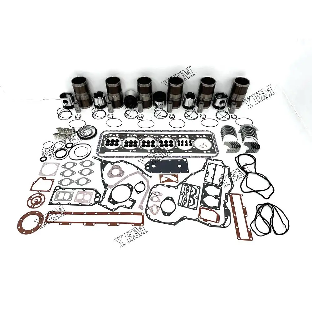 New 6L Rebuild Kit With Cylinder Gaskets Piston Rings Liner Bearings For Cummins Excavator diesel parts