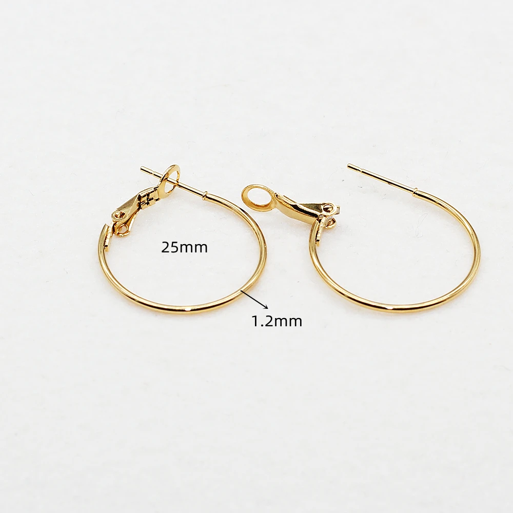 Hoop Earrings 1pair 25 30mm Stainless Steel Gold-color For Women Piercing Jewelry Earring Prevent Allergy Wholesale