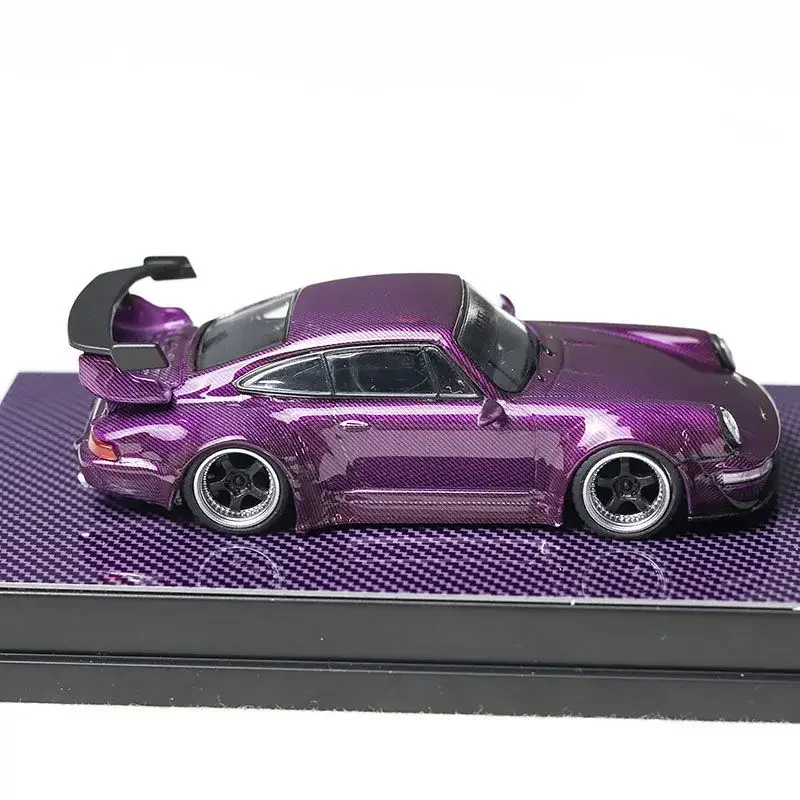 FLAME 1/64 RWB 993 964 퍼플 카본 파이버 합금 모터 차량 다이캐스트 모델 자동차 장난감 컬렉션 소년의 크리스마스 선물