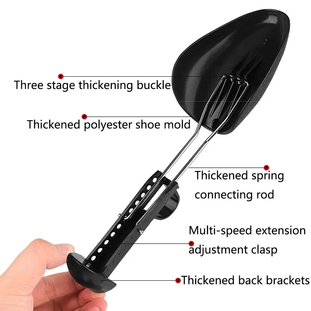 Barella per scarpe in plastica regolabile da 1/2 paia, portatile, per evitare la piega, supporto a forma di scarpa, molla di tensione, bobina traspirante